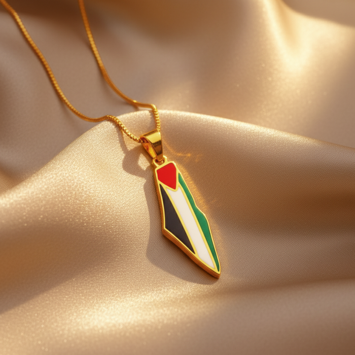 Collier de carte de la fierté palestinienne Qamar