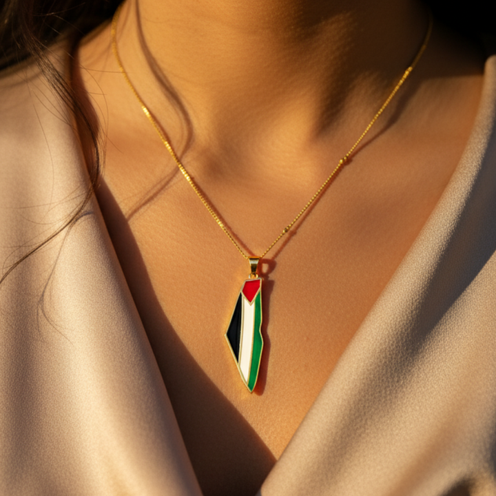 Collier de carte de la fierté palestinienne Qamar