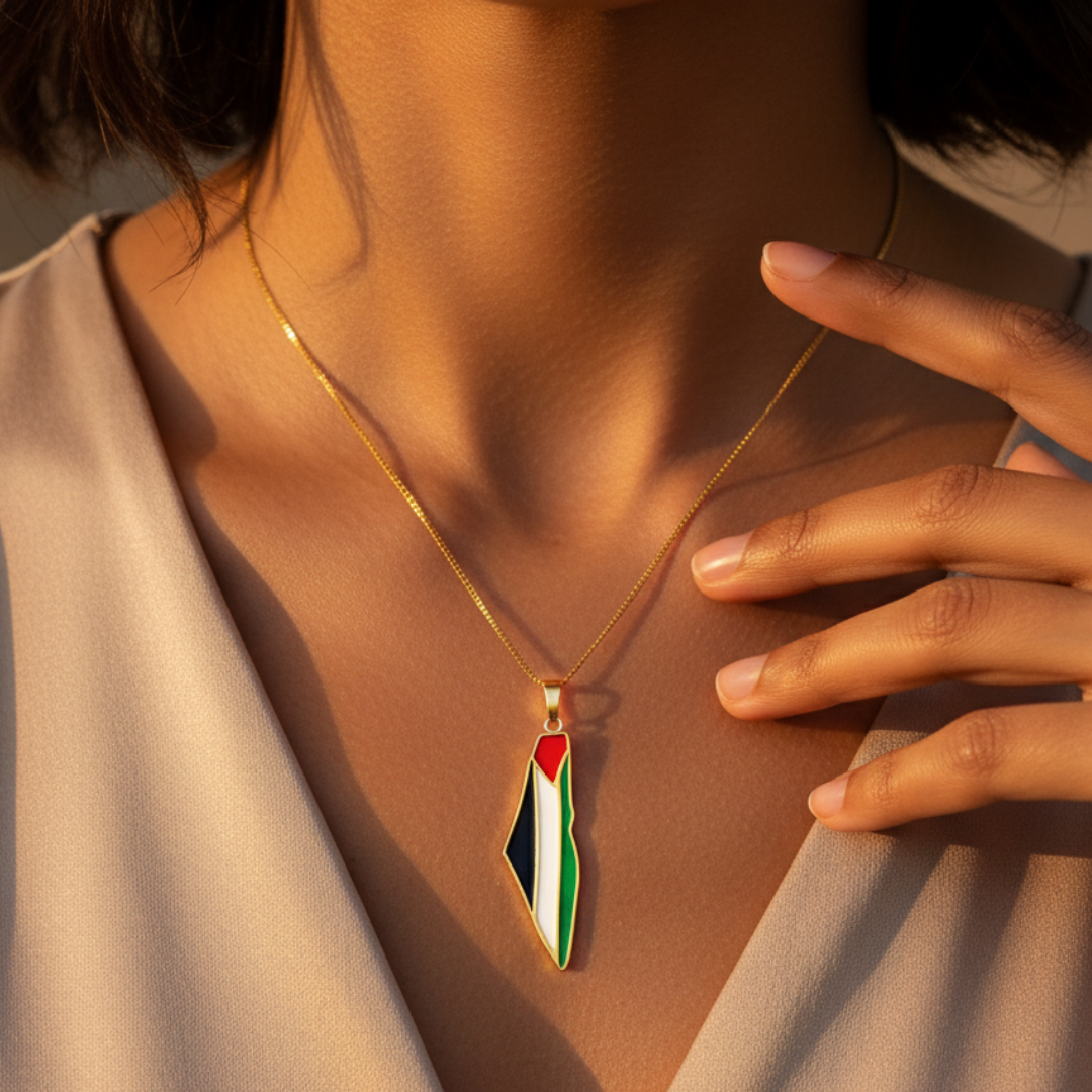 Collier de carte de la fierté palestinienne Qamar