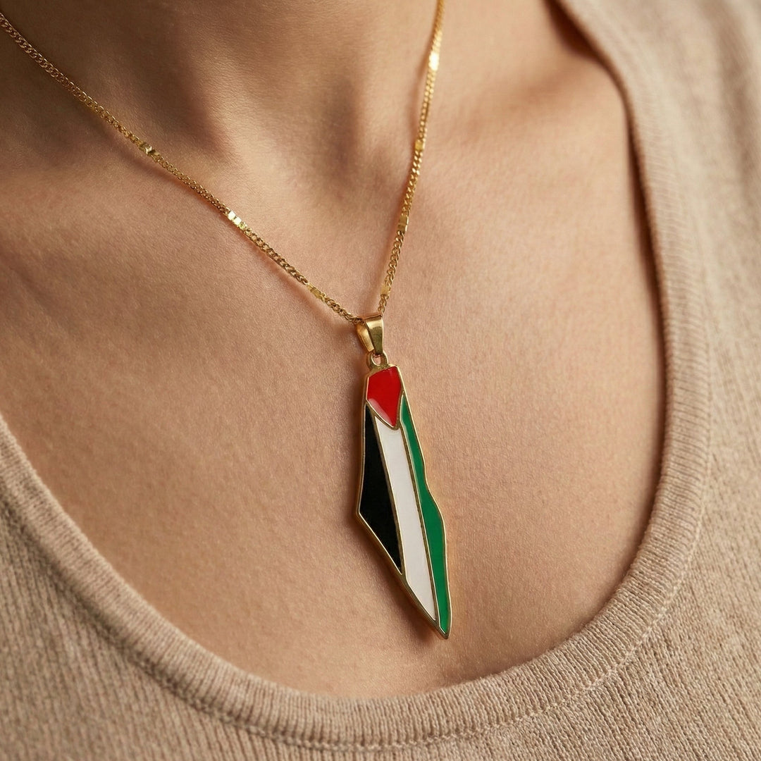 Collier de carte de la fierté palestinienne Qamar
