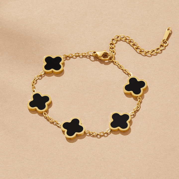 Bracelet trèfle noir
