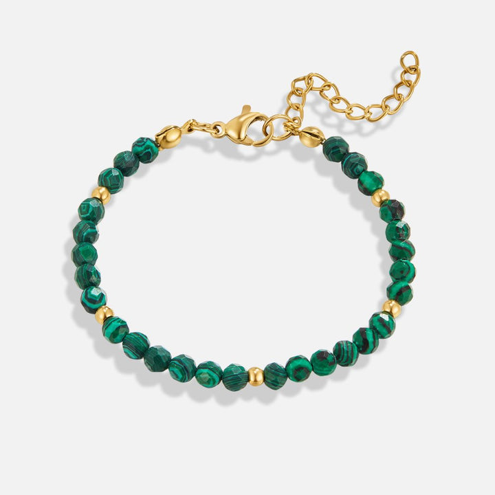 Bracelet perlé vert émeraude