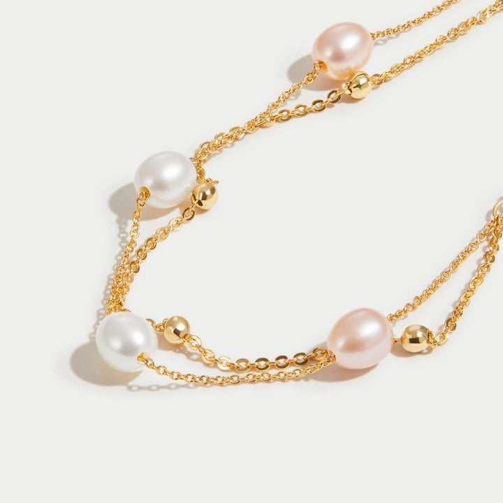 Bracelet en couches de perles d’eau douce