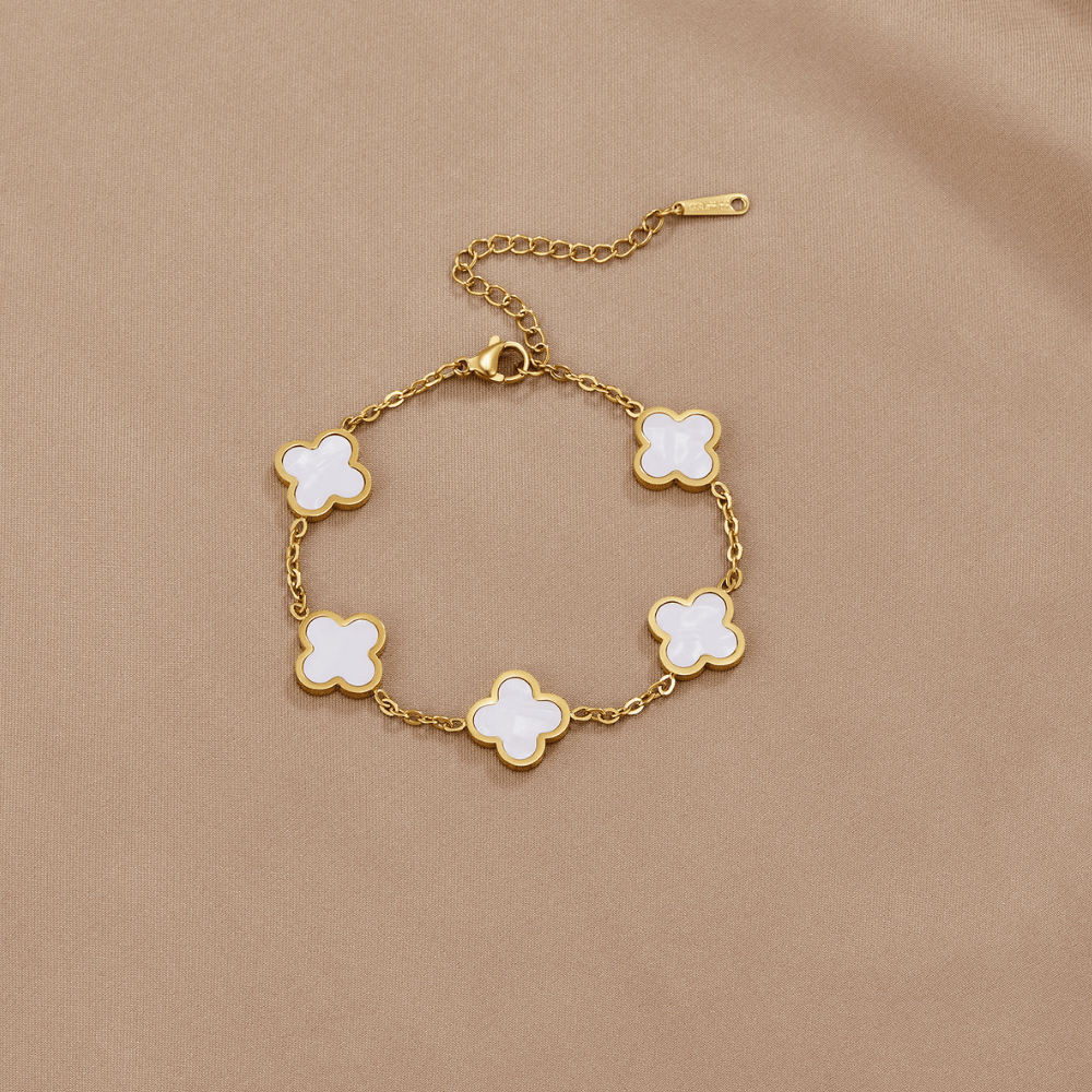 Bracelet trèfle blanc