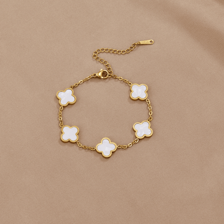 Bracelet trèfle blanc