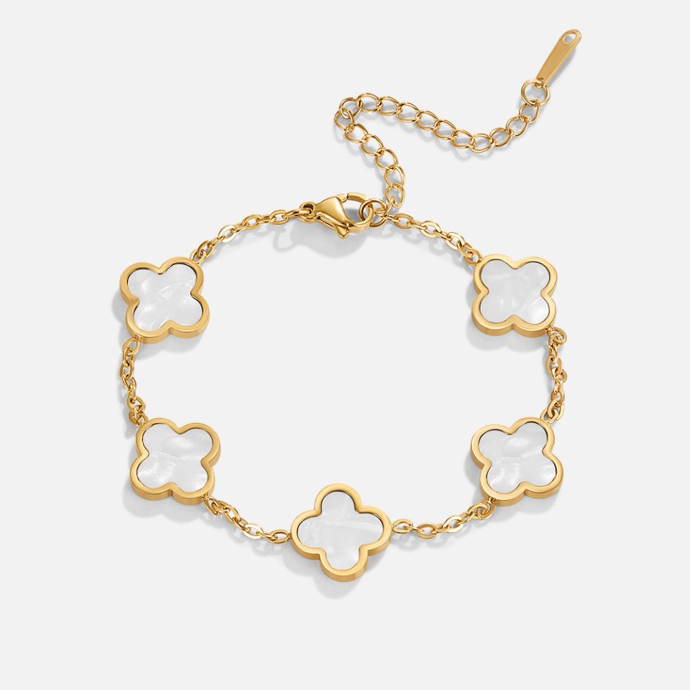 Bracelet trèfle blanc